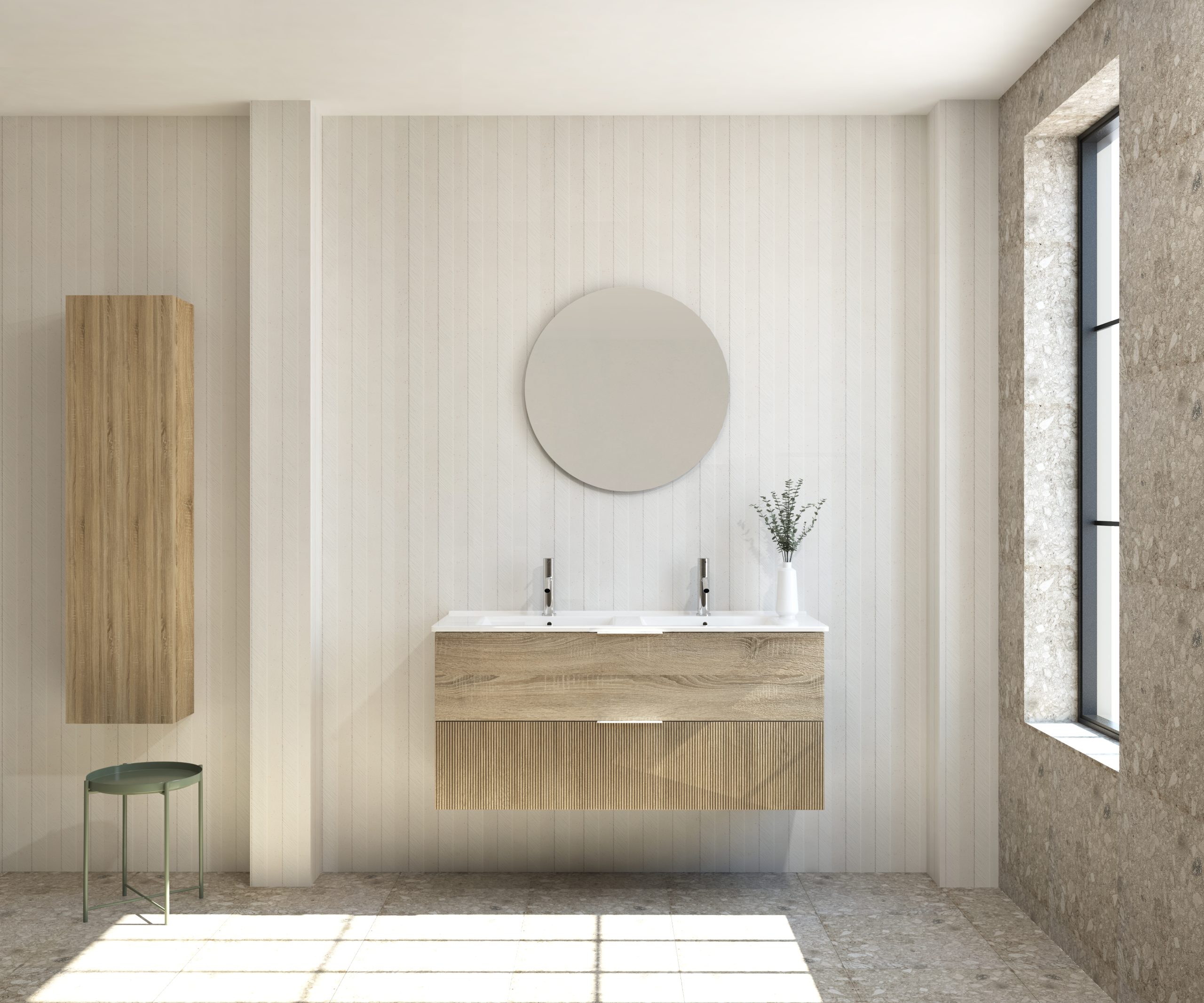 Pack SAVART + lavabo + miroir rond