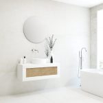Pack ARTOIS blanc 100 cm + lavabo + miroir  circular