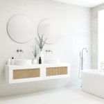 Pack ARTOIS blanc 160 cm + double lavabo + double miroir  circular