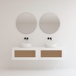 Pack ARTOIS blanc 160 cm + double lavabo + double miroir  circular