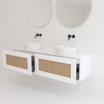 Pack ARTOIS blanc 160 cm + double lavabo + double miroir  circular