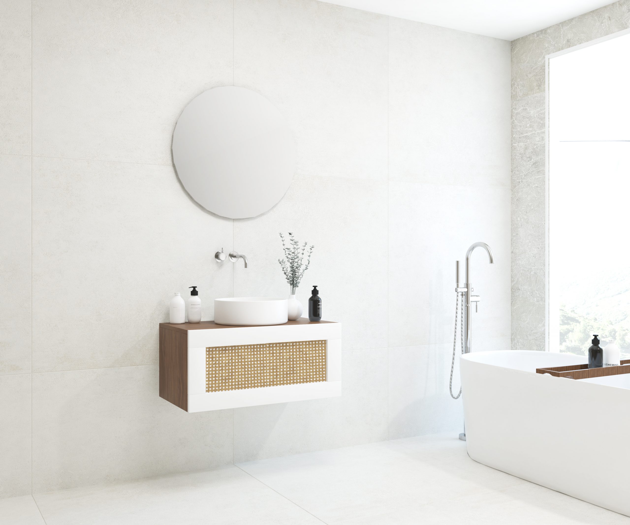 Pack ARTOIS noir 80 cm + vase + miroir rond