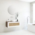 Pack ARTOIS noyer 100 cm + lavabo + miroir  circular