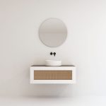 Pack ARTOIS noyer 100 cm + lavabo + miroir  circular