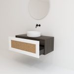 Pack ARTOIS azabache 100 cm + lavabo + miroir  circular
