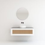 Pack ARTOIS azabache 120 cm + lavabo + miroir  circular