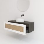 Pack ARTOIS azabache 120 cm + lavabo + miroir  circular