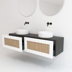 Pack ARTOIS azabache 160cm + double lavabo + double miroir circular