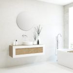 ARTOIS pack bardolino chêne 120 cm + lavabo + miroir circulaire