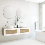 Pack ARTOIS Bardolino Chêne 160 cm + double vasque + double miroir rond