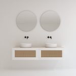 Pack ARTOIS Bardolino Chêne 160 cm + double vasque + double miroir rond