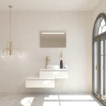 Pack TOURAINE blanco 80 cm + lavabo + espejo LED