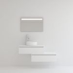 Pack TOURAINE blanco 80 cm + lavabo + espejo LED
