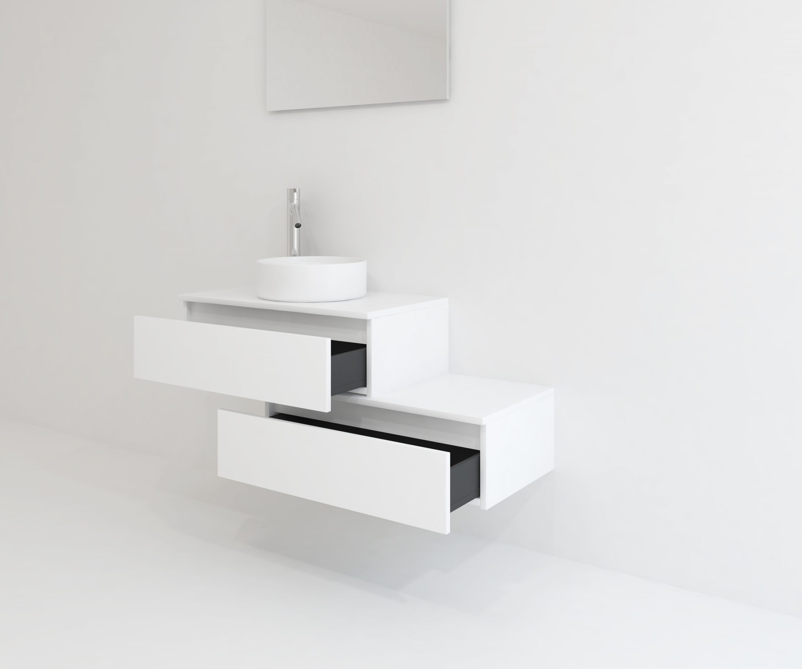 Pack TOURAINE blanco 80 cm + lavabo + espejo LED