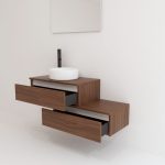 Pack TOURAINE 80 cm noir + vasque + miroir LED