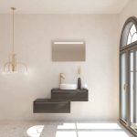 Pack TOURAINE azabache 80 cm + lavabo + espejo LED