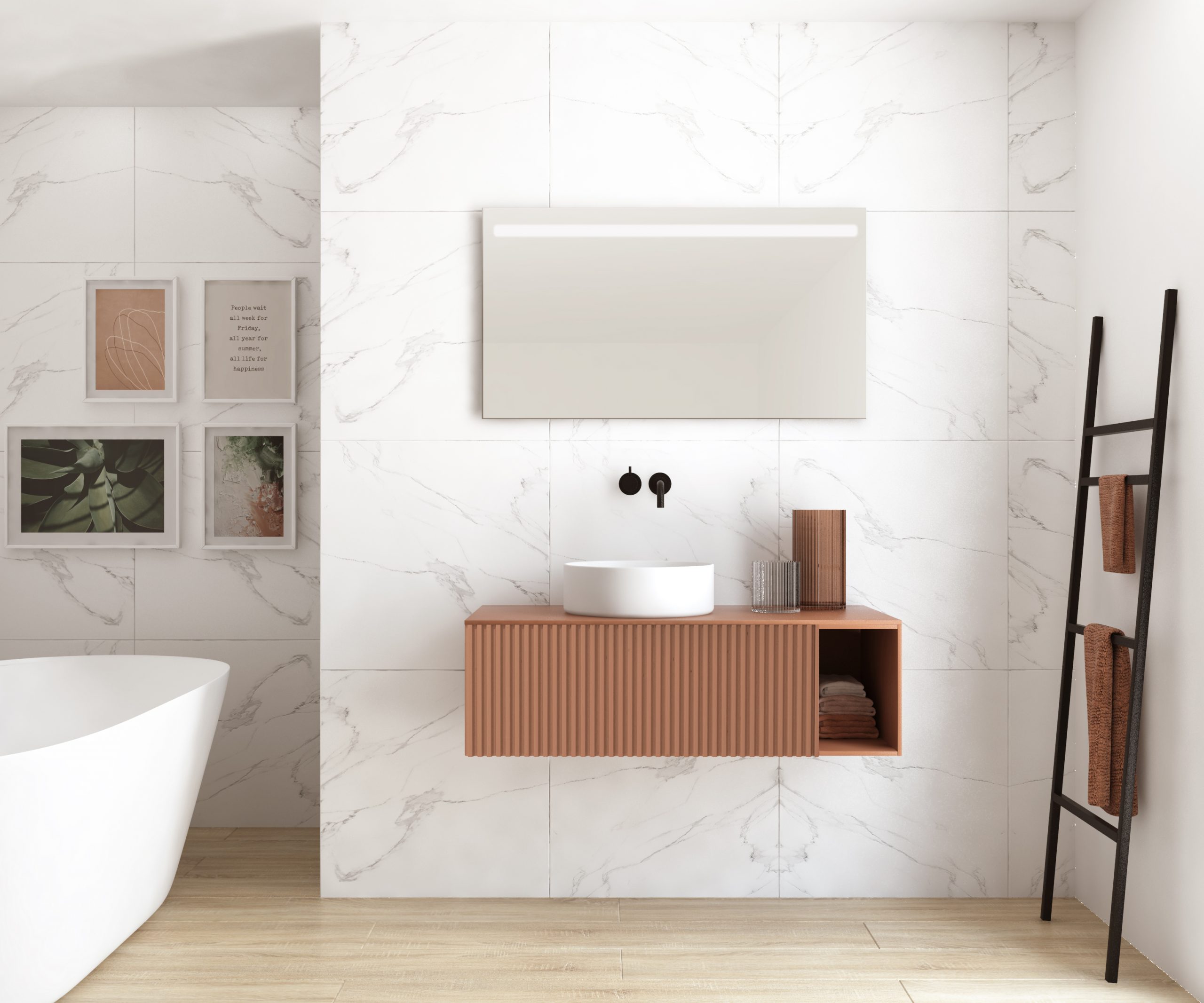 Pack Vologne + lavabo + espejo LED