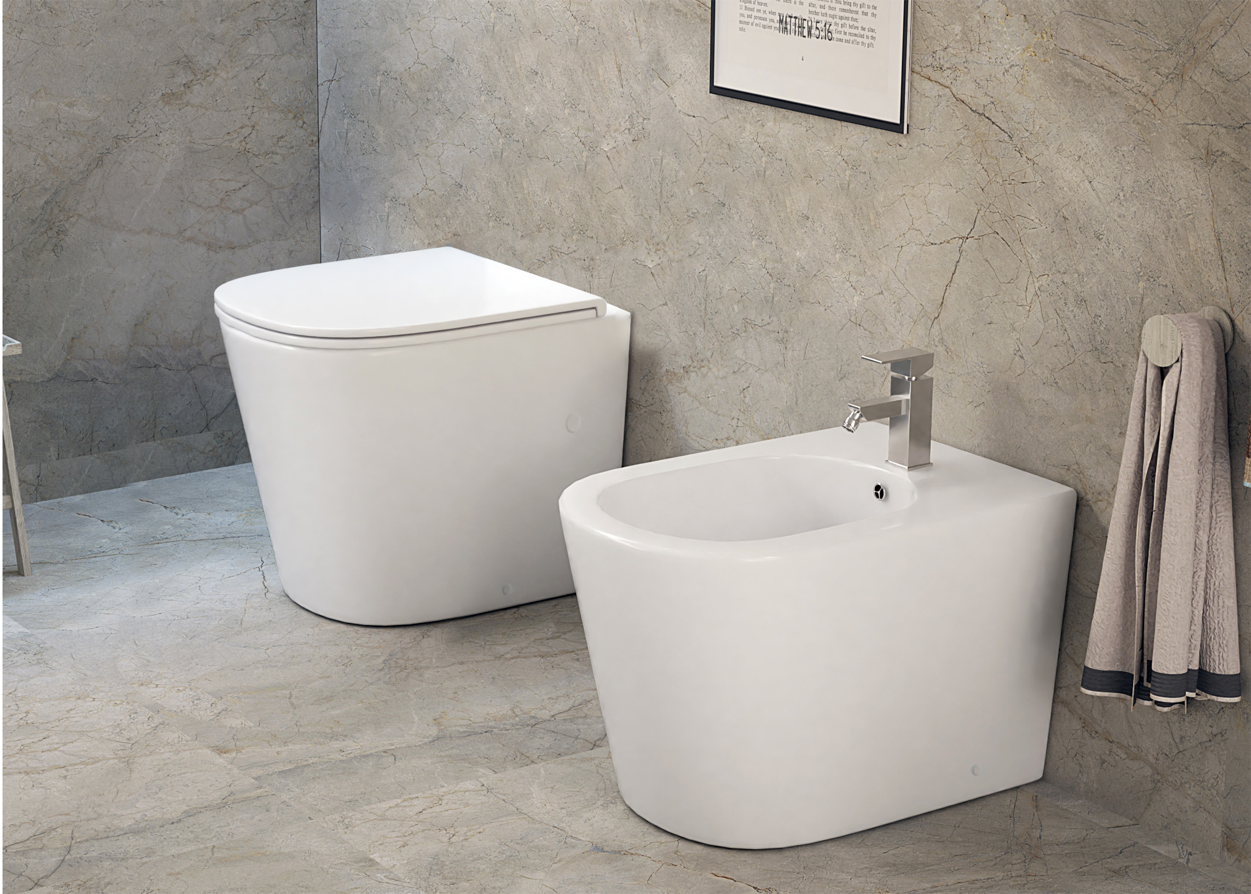 Toilettes suspendues Oléron, blanc brillant