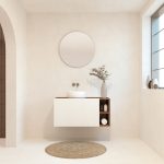 BELLEVILLE Pack + lavabo + miroir rond