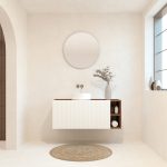 BELLEVILLE Pack + lavabo + miroir rond