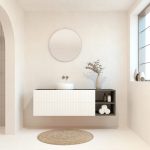 BELLEVILLE Pack + lavabo + miroir rond