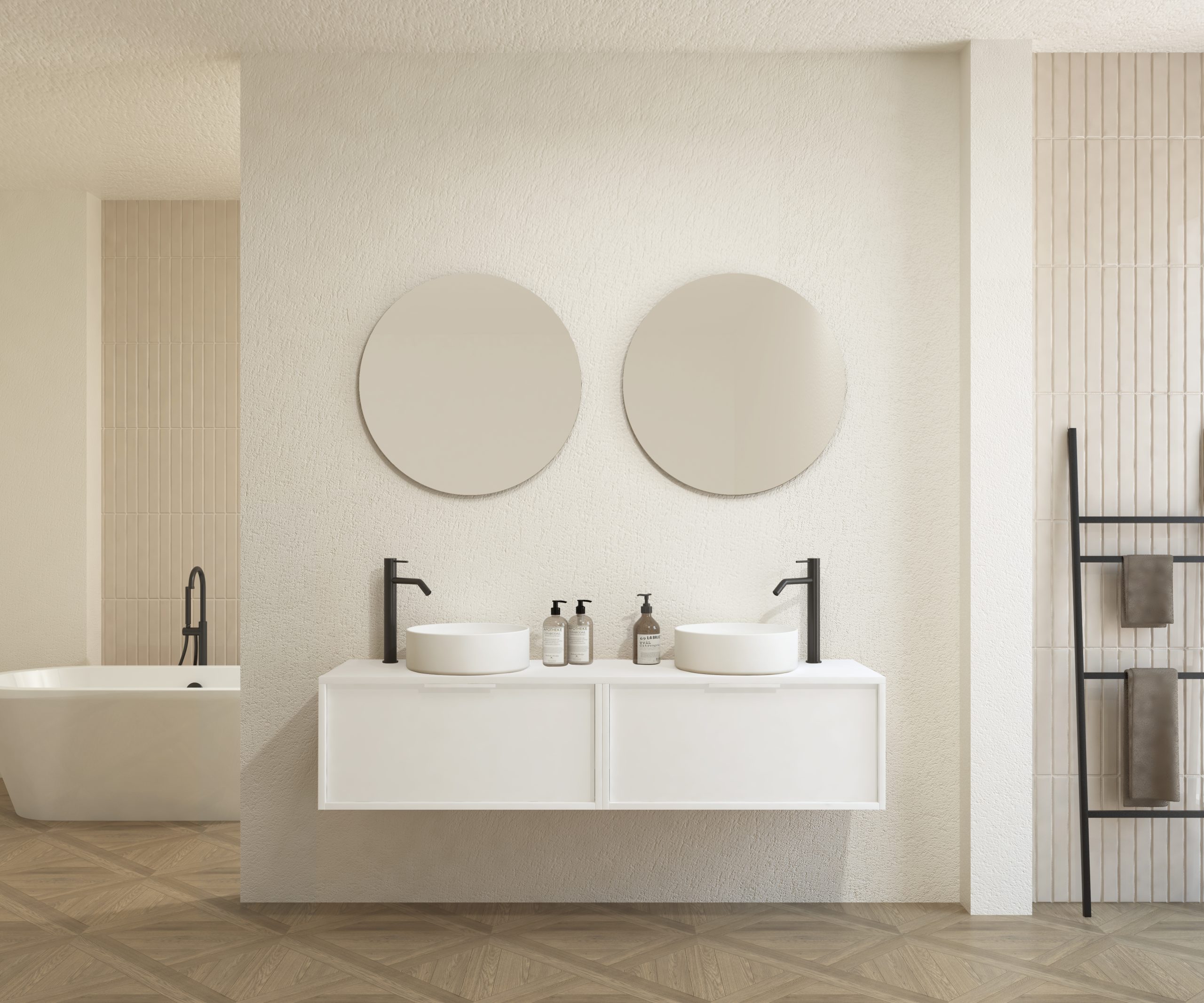 Pack CHAUVEAU + lavabo + miroir rond