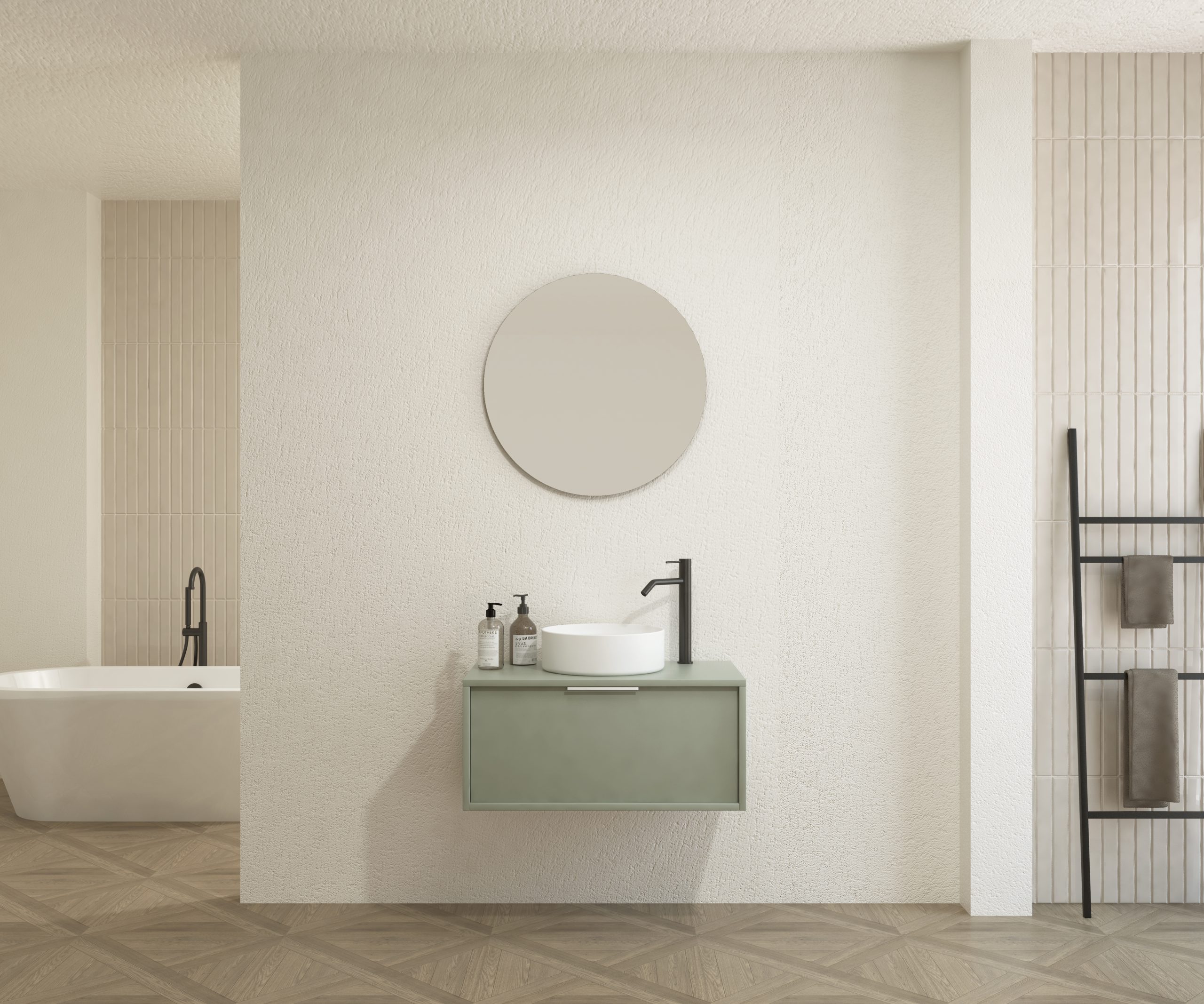 Pack CHAUVEAU + lavabo + miroir rond