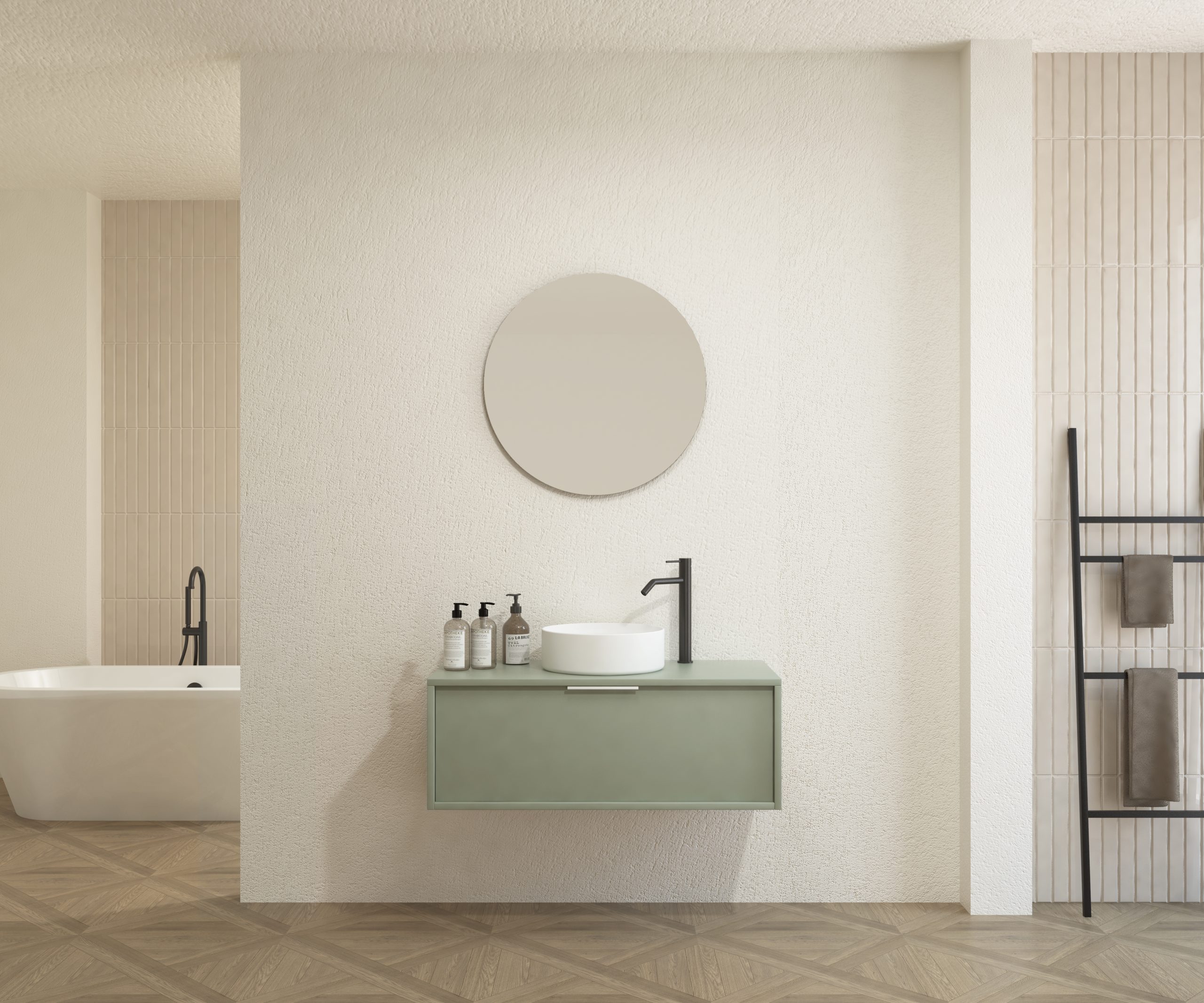 Pack CHAUVEAU + lavabo + miroir rond