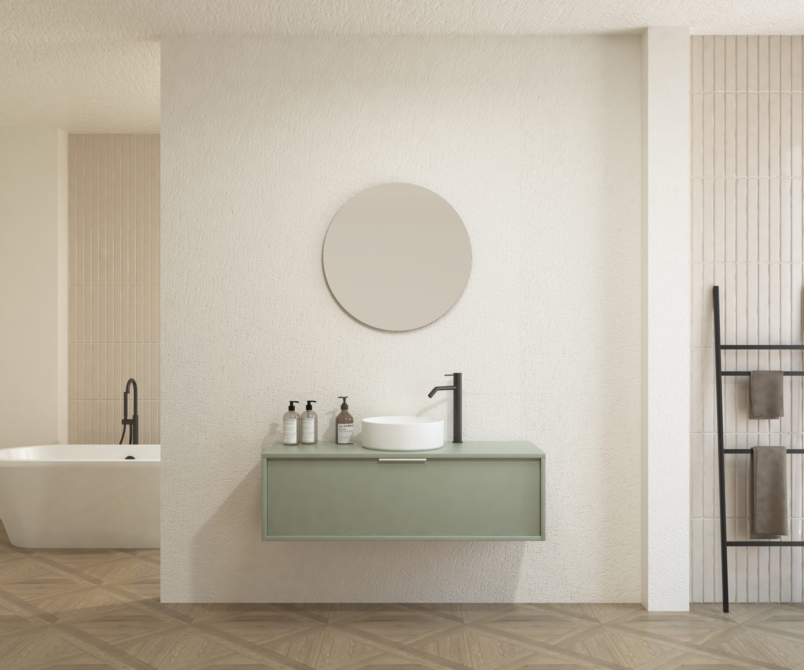 Pack CHAUVEAU + lavabo + miroir rond