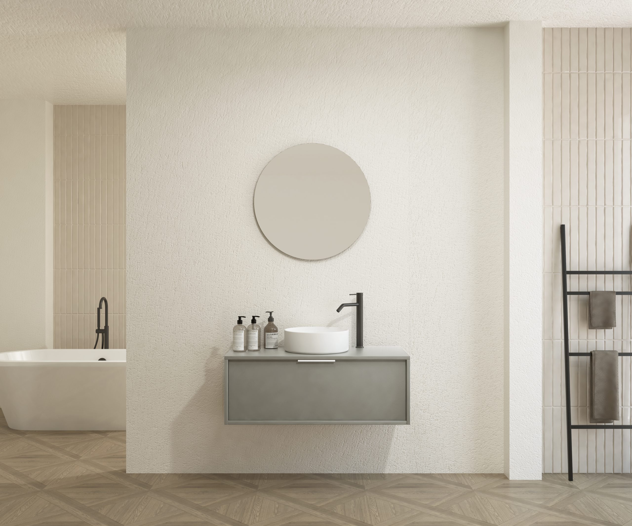 Pack CHAUVEAU + lavabo + miroir rond