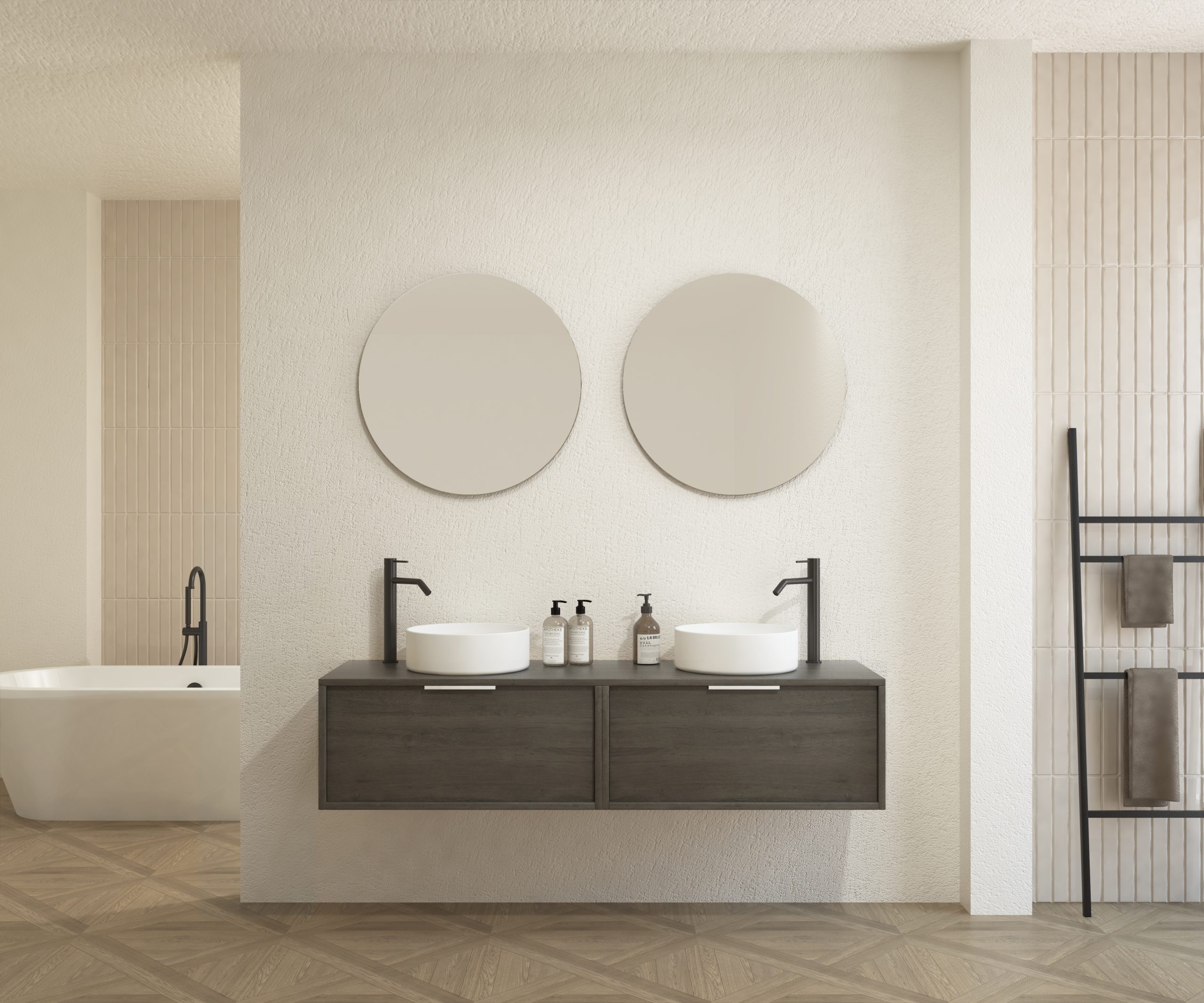 Pack CHAUVEAU + lavabo + miroir rond