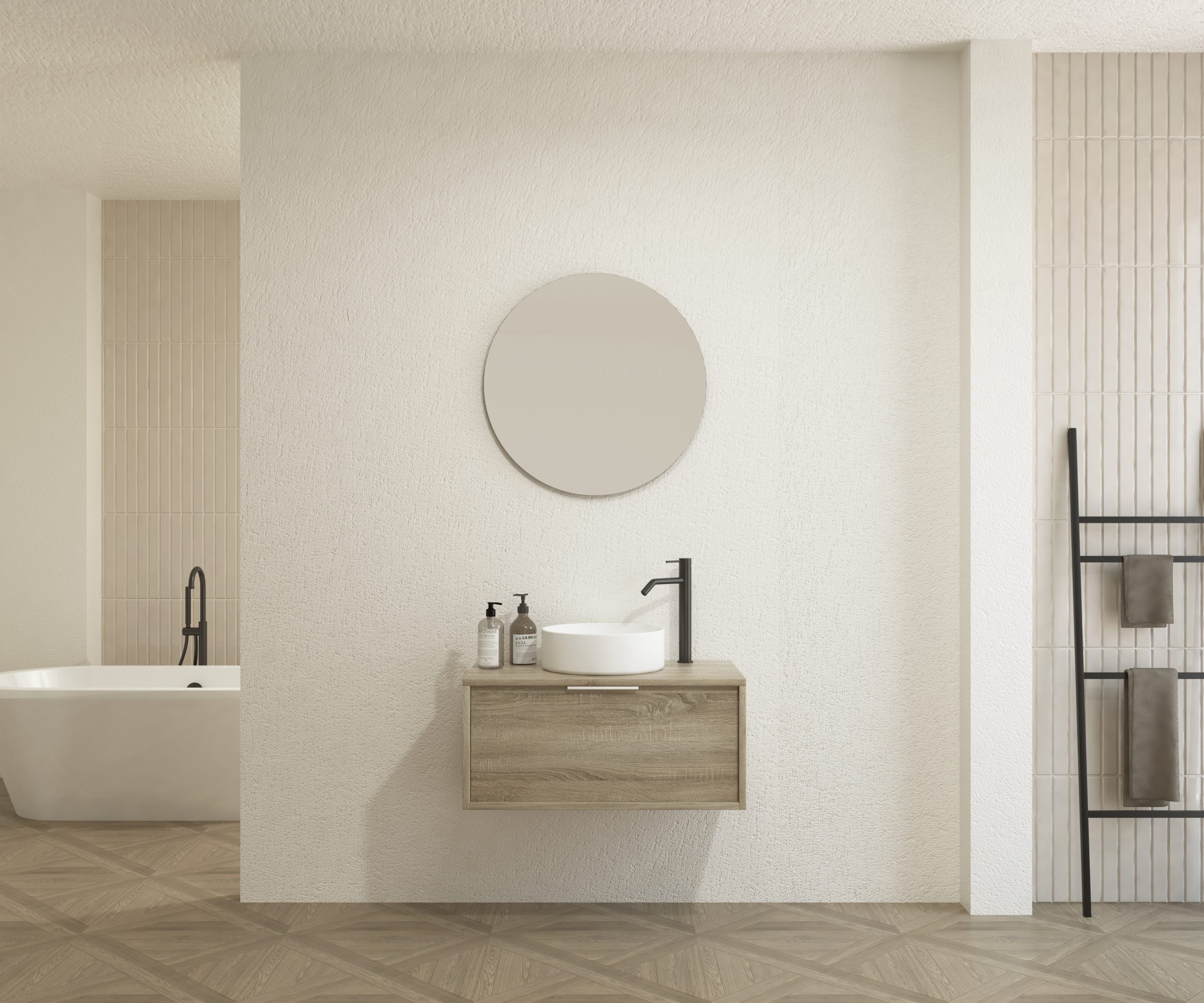 Pack CHAUVEAU + lavabo + miroir rond