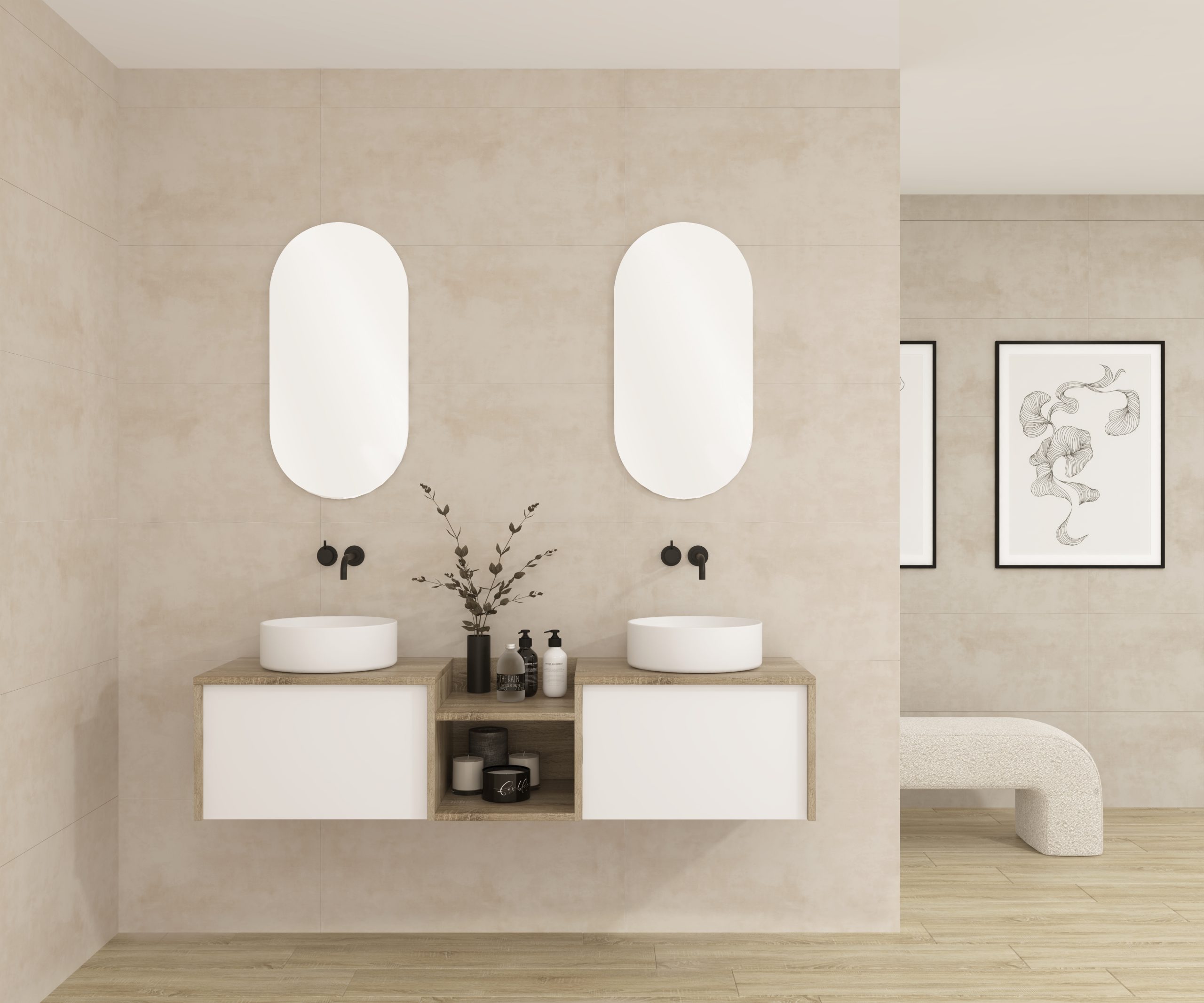 Pack DERUET + lavabo + espejo cápsula