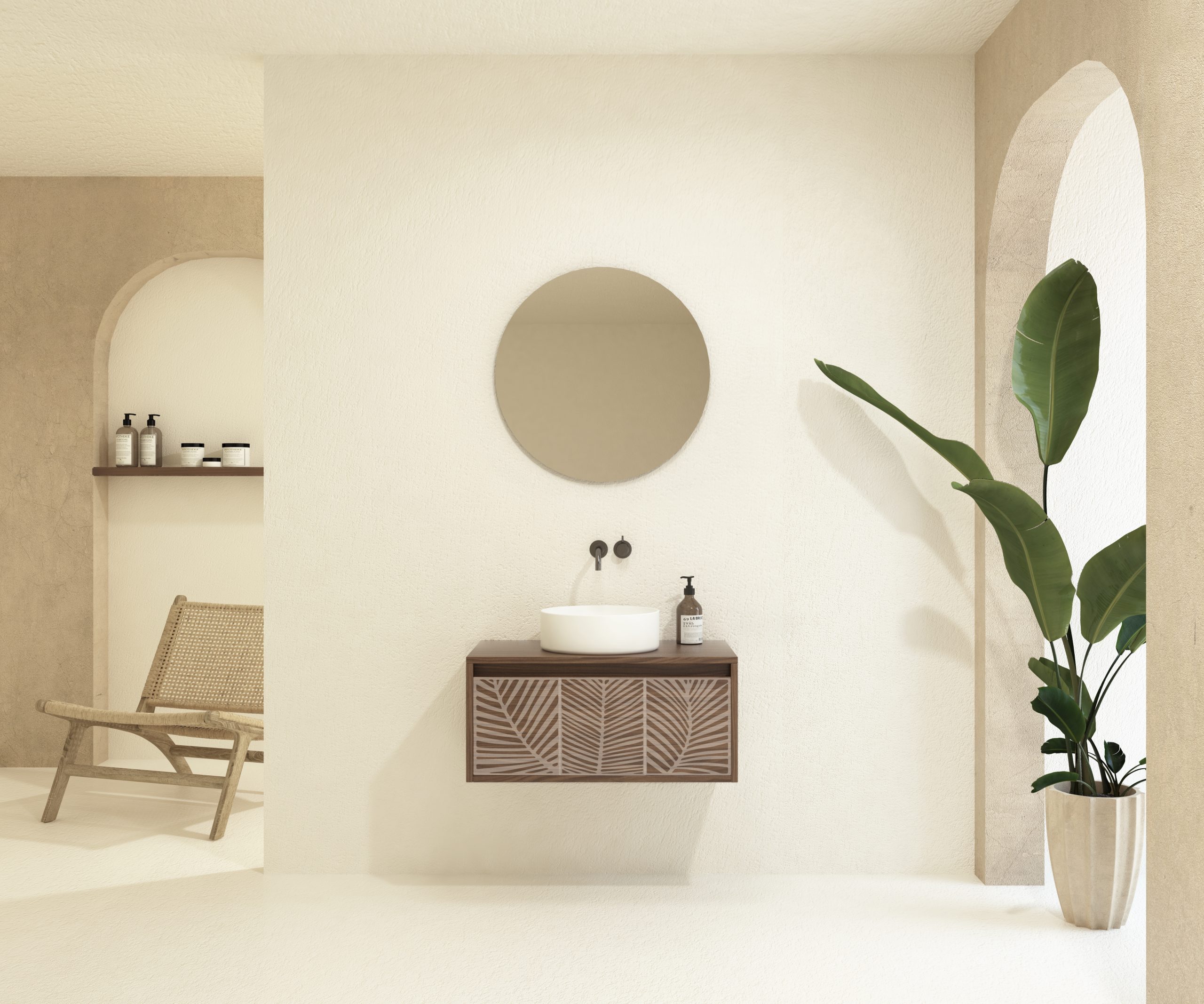 Pack VIREBENT + lavabo + miroir rond