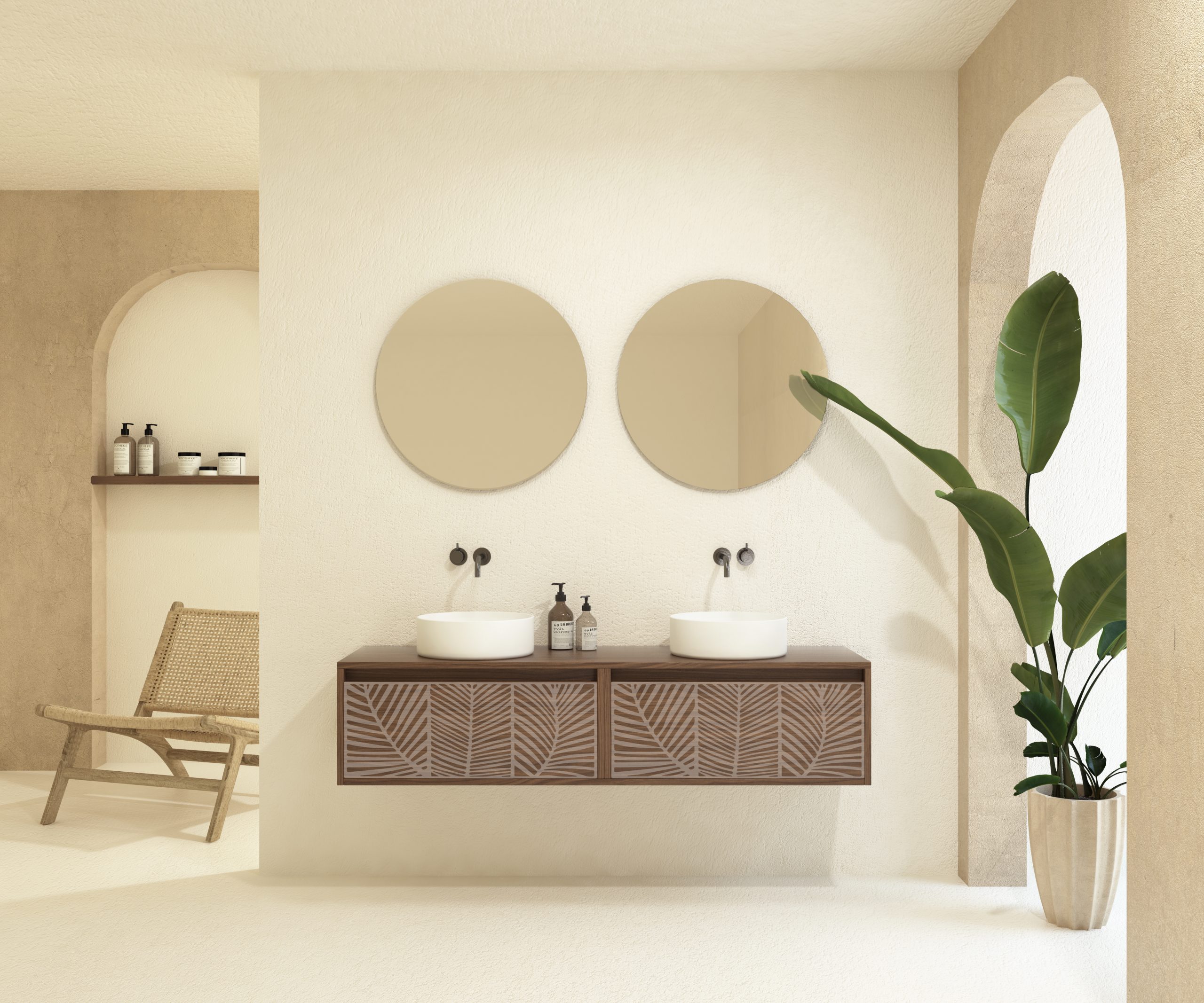 Pack VIREBENT + lavabo + miroir rond