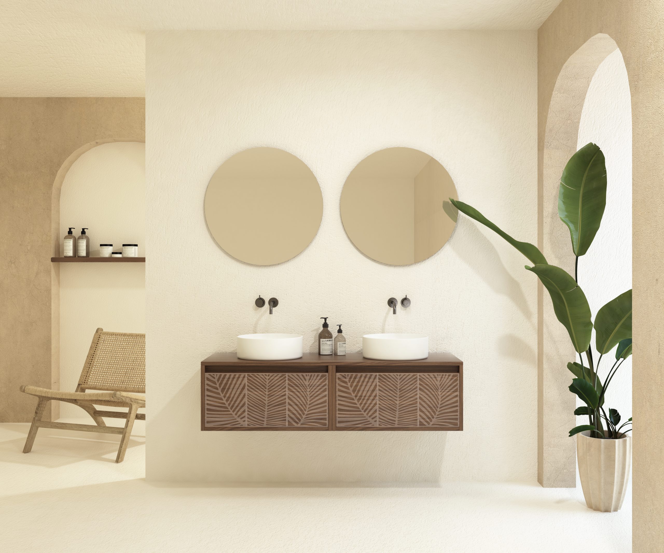 Pack VIREBENT + lavabo + miroir rond