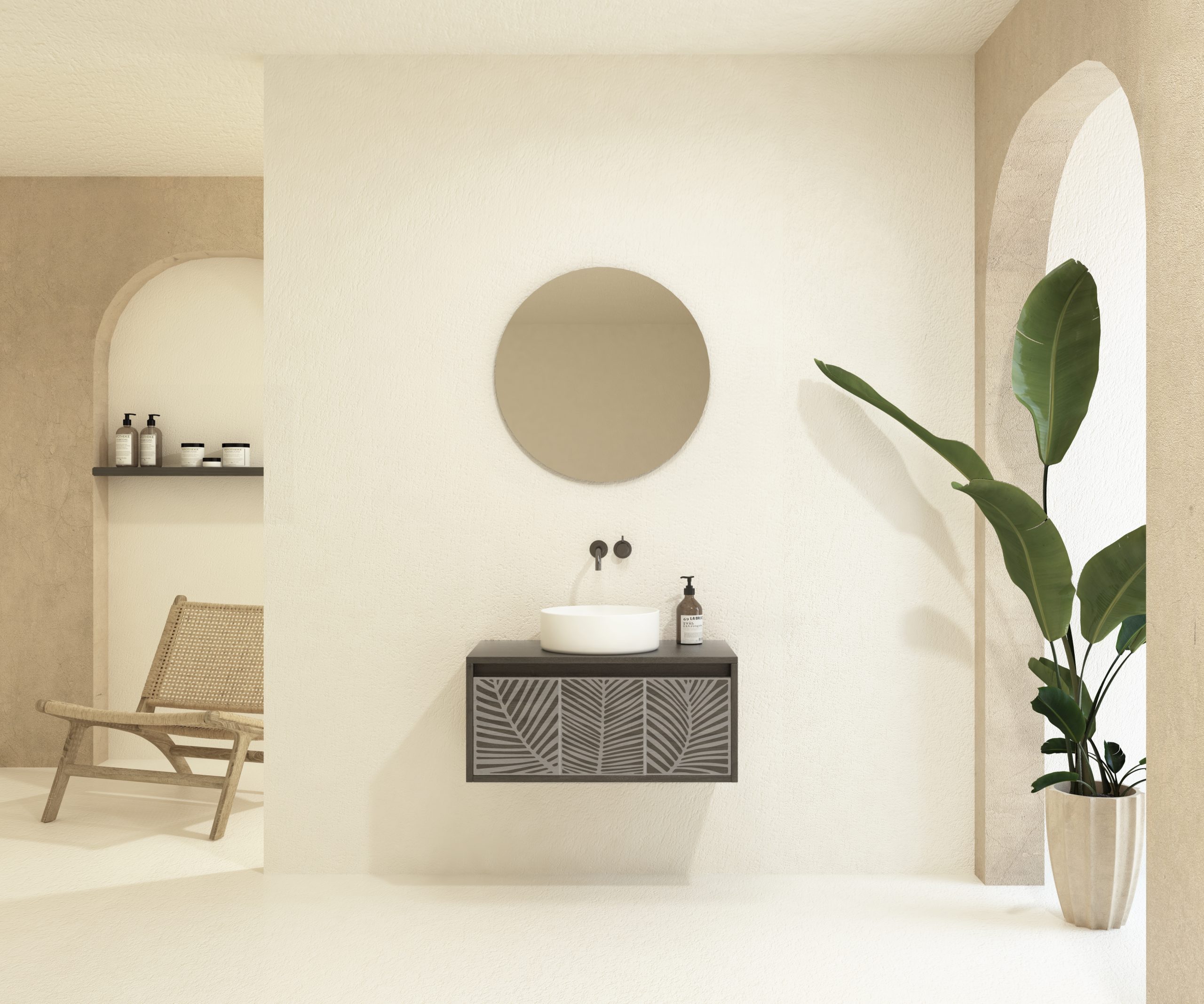 Pack VIREBENT + lavabo + miroir rond