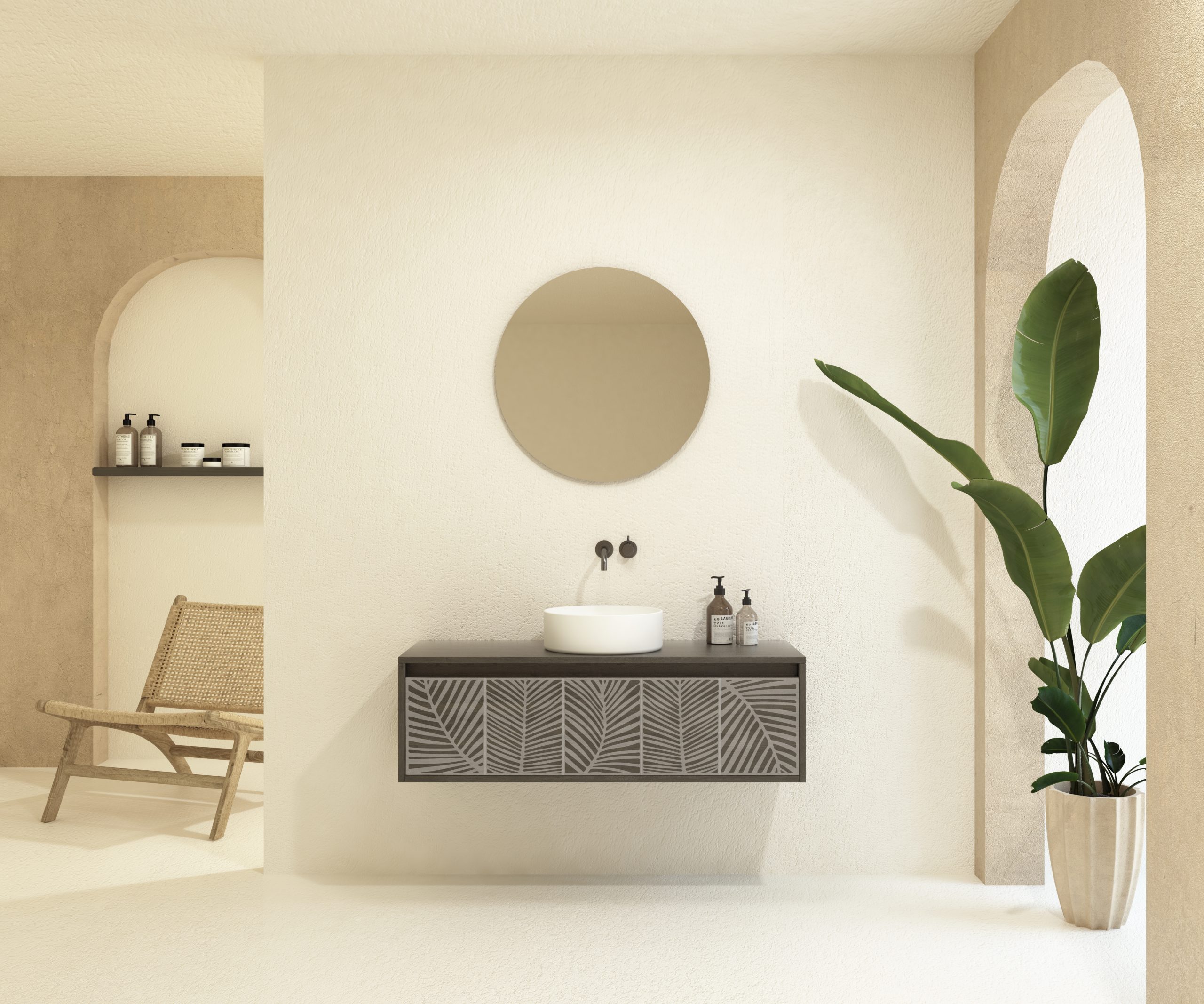 Pack VIREBENT + lavabo + miroir rond