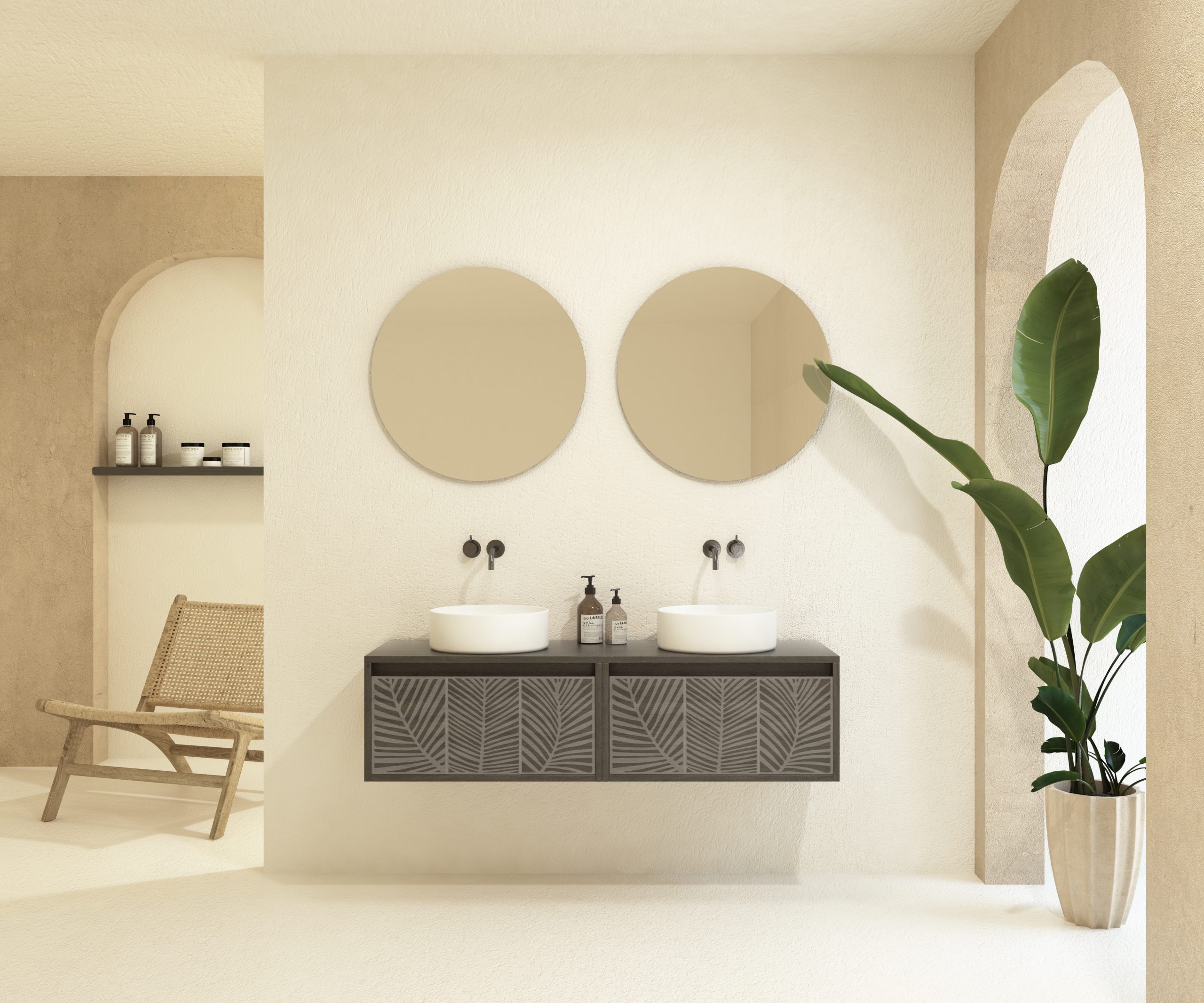 Pack VIREBENT + lavabo + miroir rond