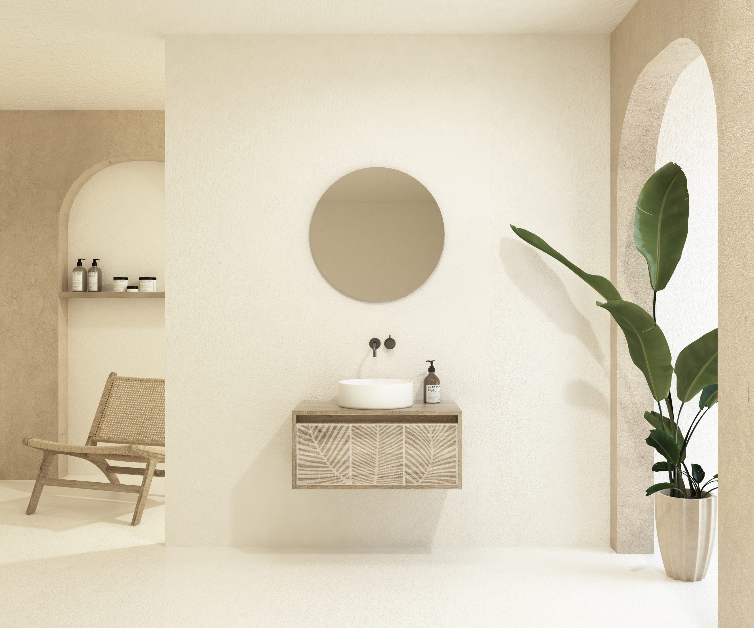 Pack VIREBENT + lavabo + miroir rond