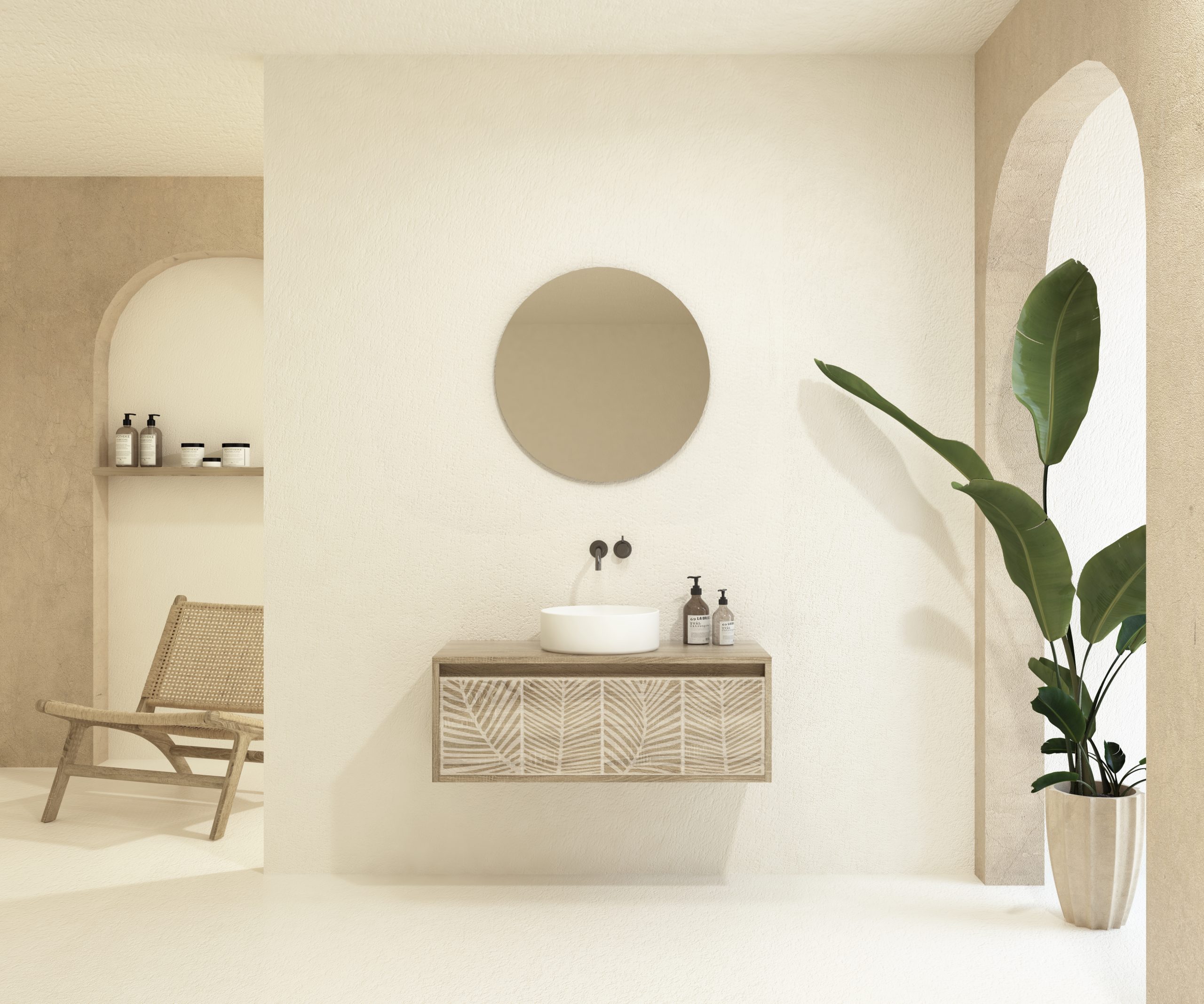 Pack VIREBENT + lavabo + miroir rond