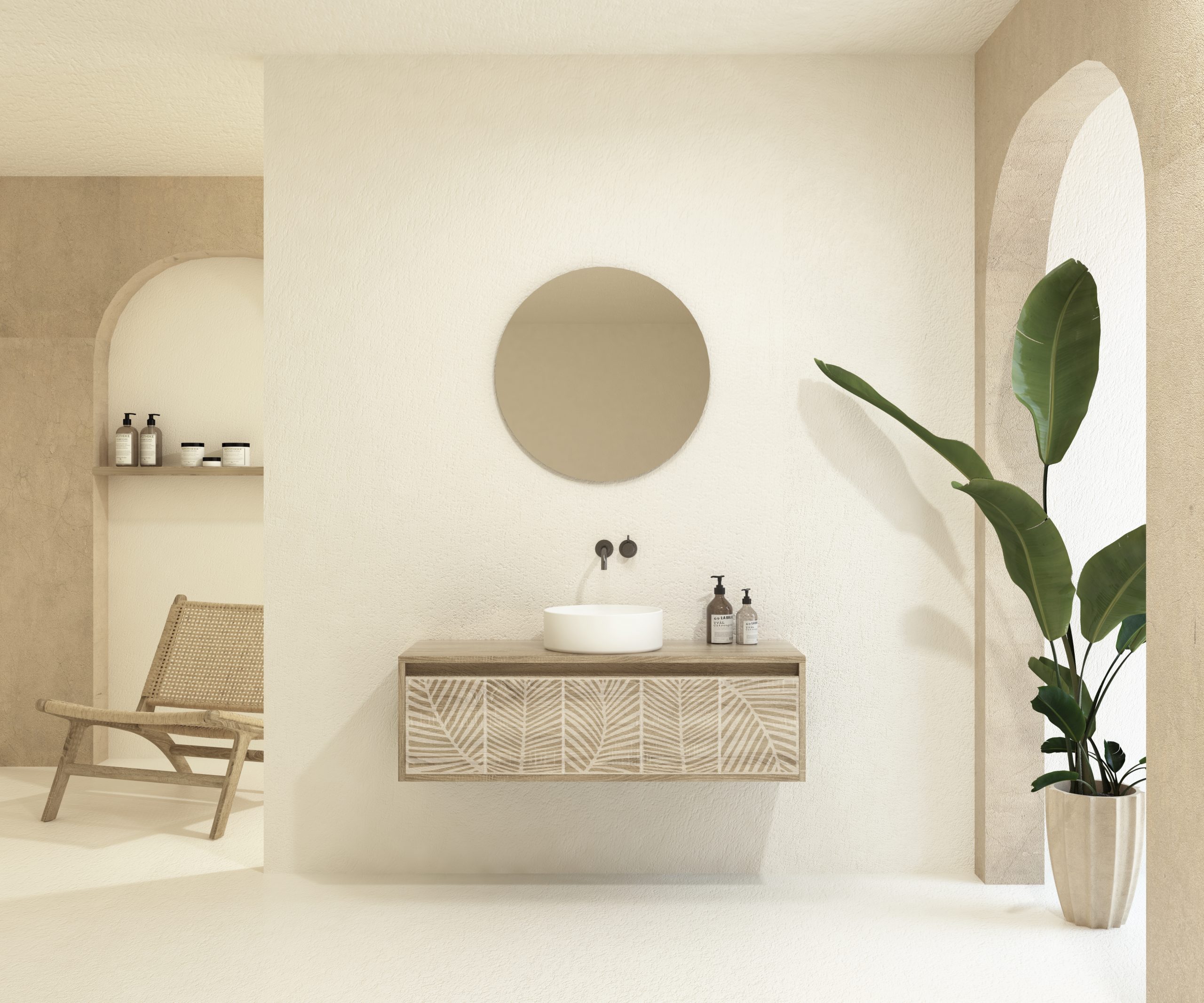 Pack VIREBENT + lavabo + miroir rond