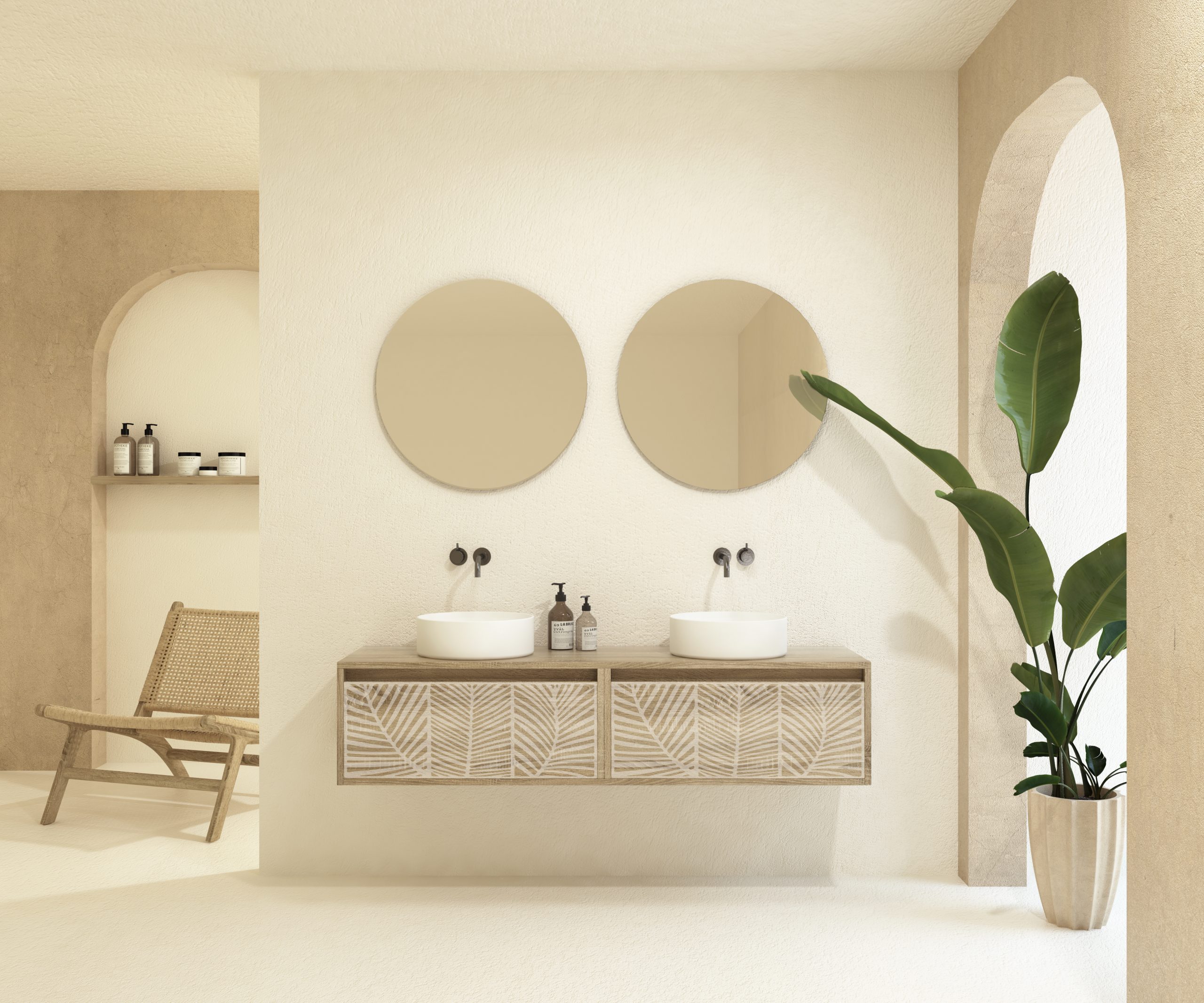 Pack VIREBENT + lavabo + miroir rond