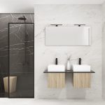 Pack VANOISE + doble lavabo + espejo liso + foco LED