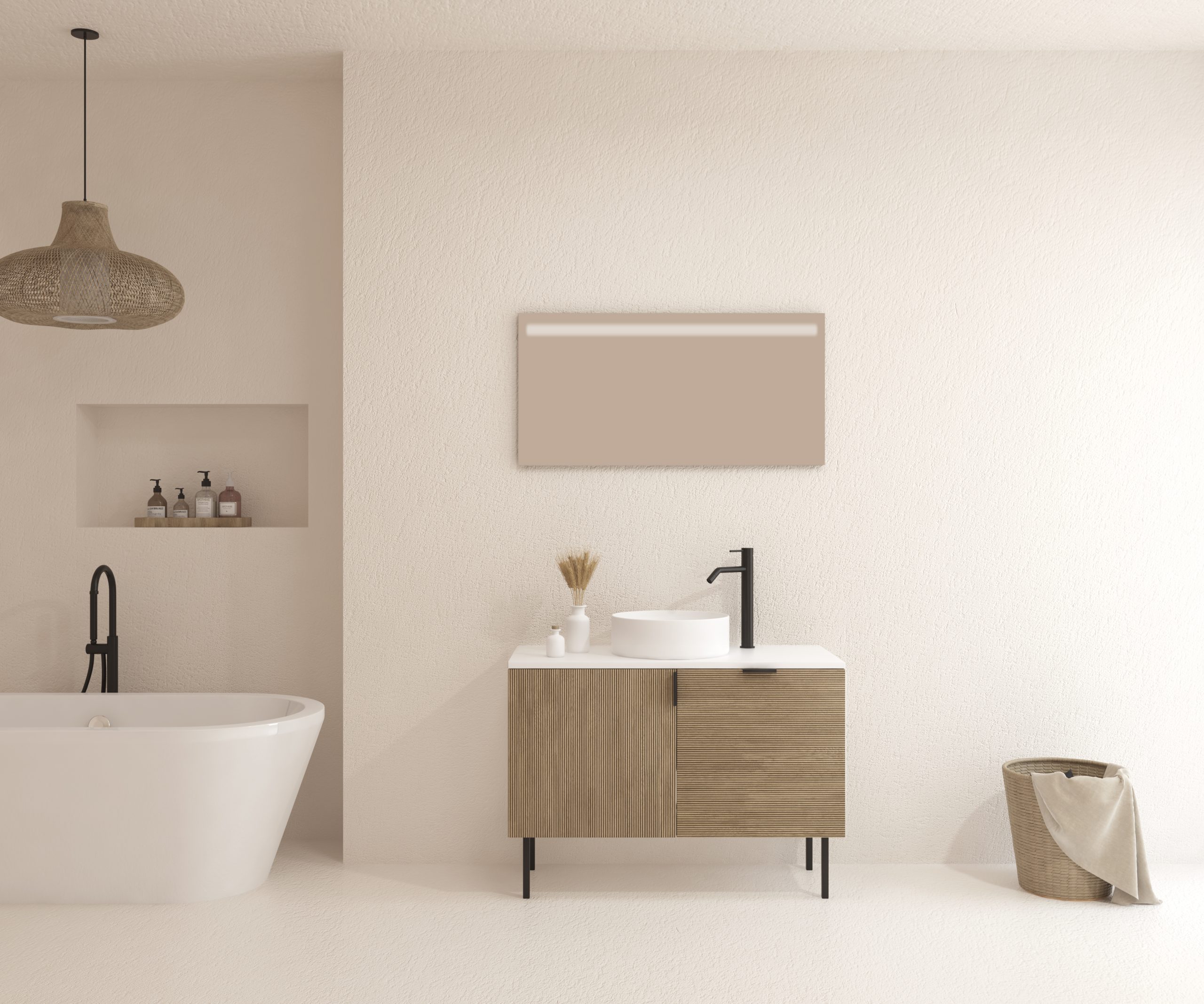 Pack AUDRAN + lavabo + espejo LED