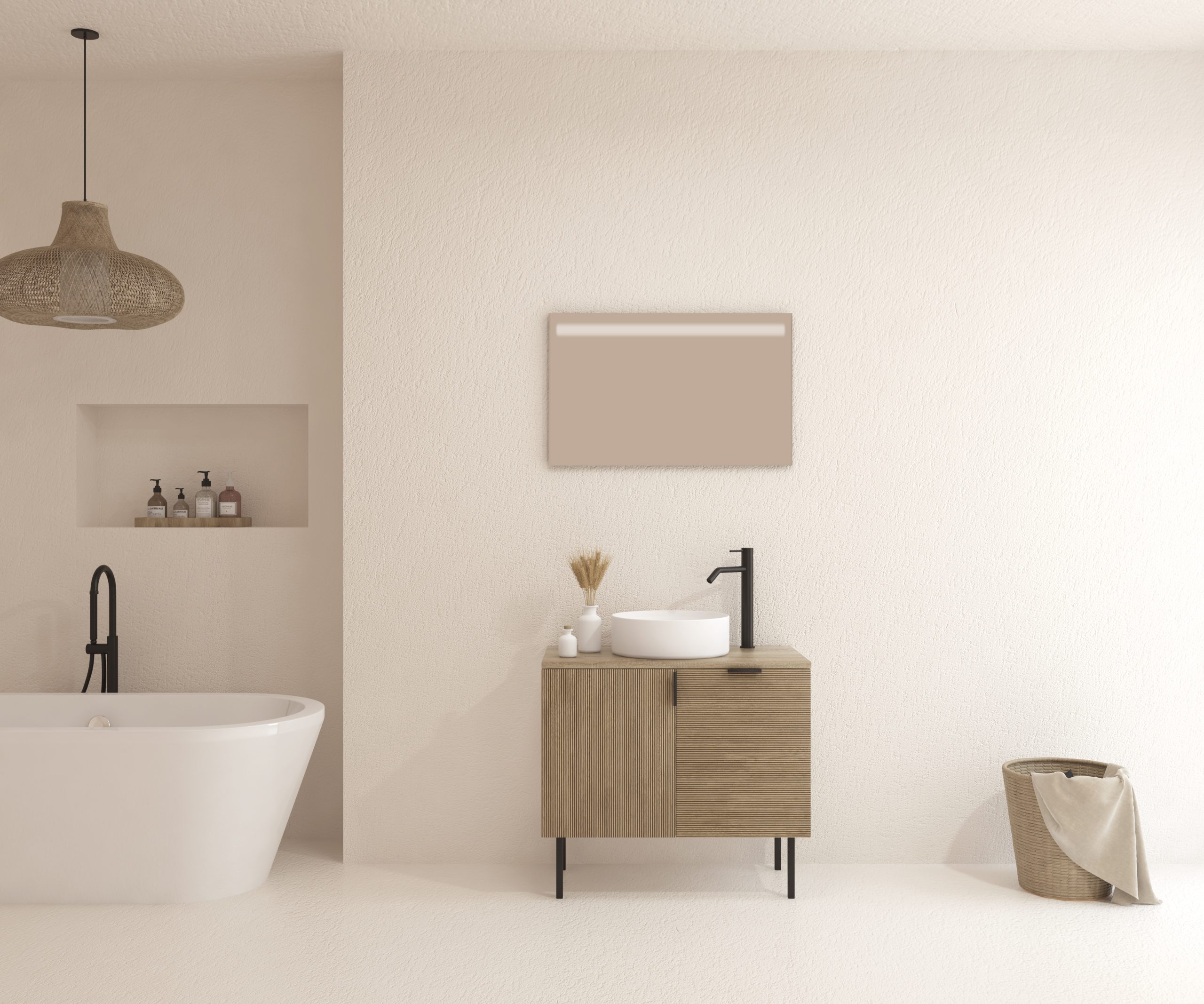 Pack AUDRAN + lavabo + espejo LED