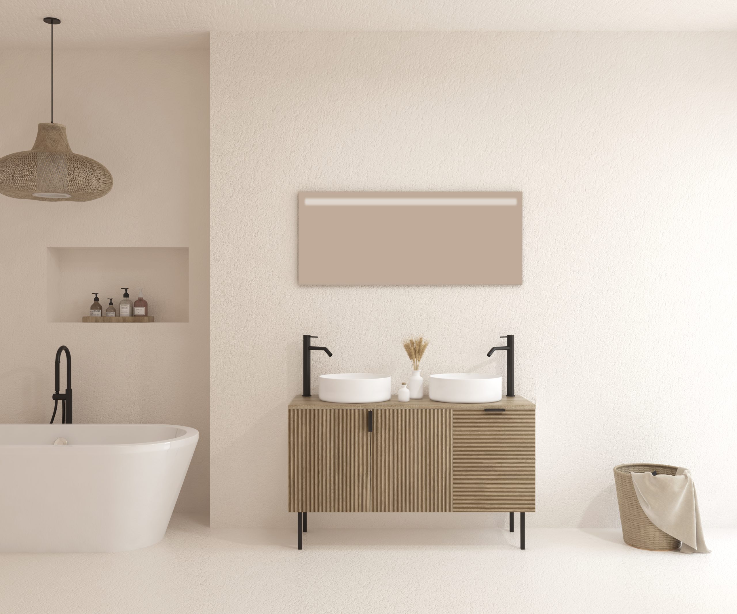 Pack AUDRAN + lavabo + espejo LED