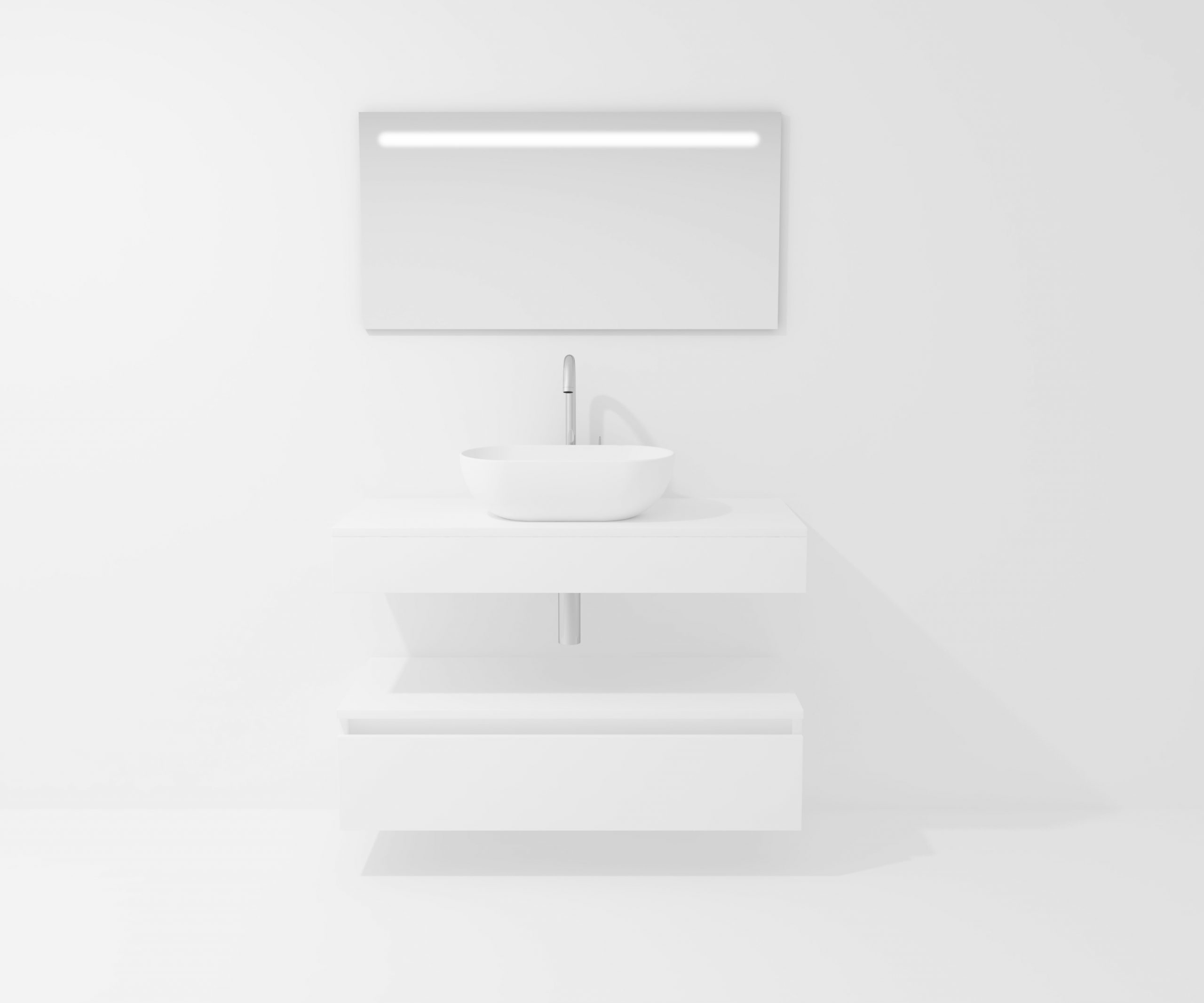 Pack Córcega con lavabo sobreencimera y espejo LED