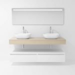 Pack Corsica avec double vasque à poser et miroir LED