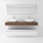 Pack Corsica avec double vasque à poser et miroir LED